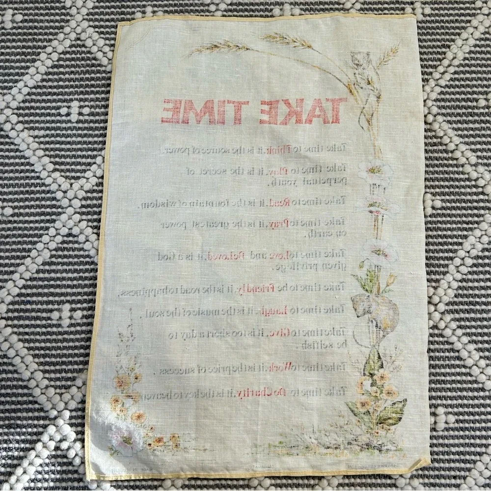 Vintage Irish Poem/ Prayer Linen Tea Towel